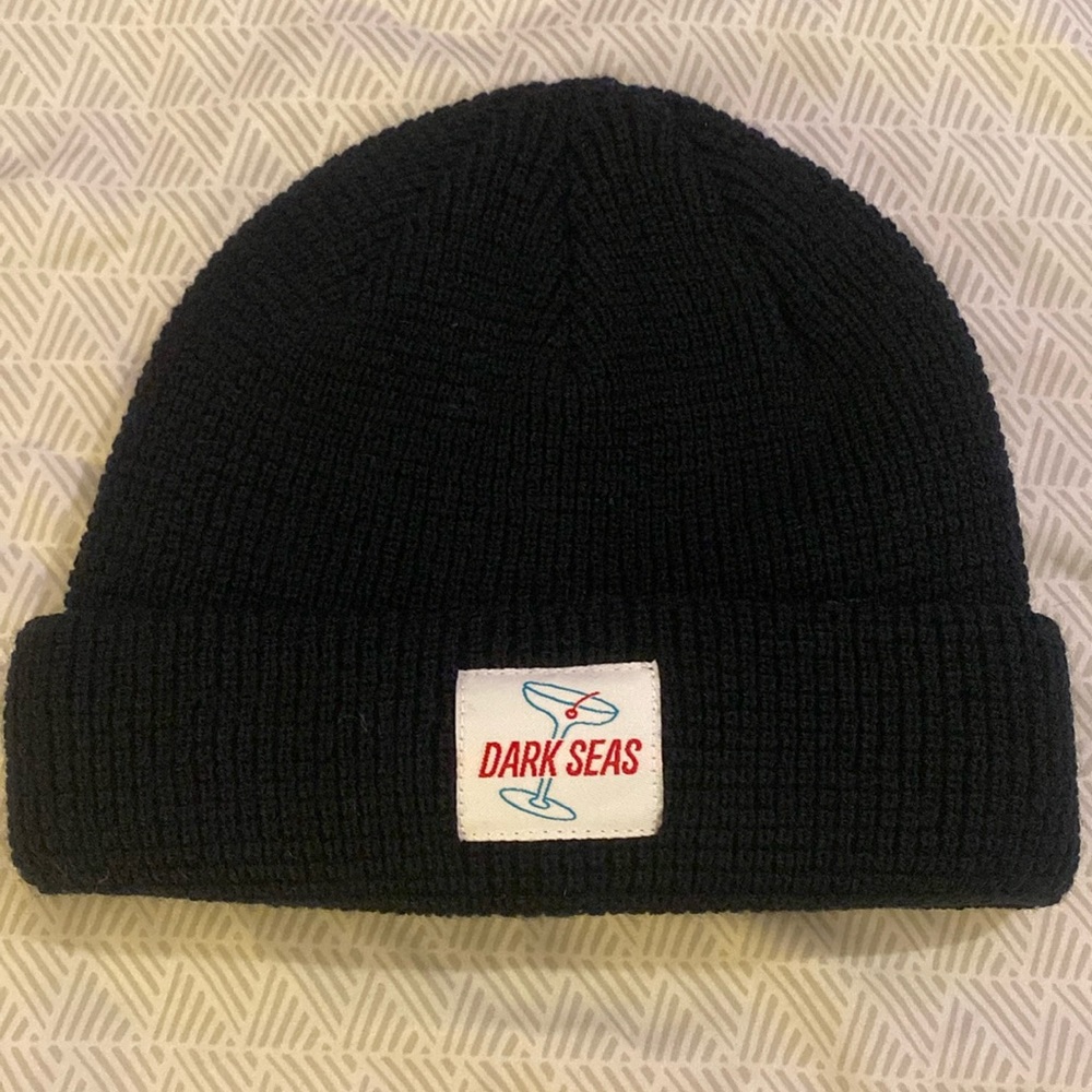 Classic Black Knit Winter Hat with Folded Cuff